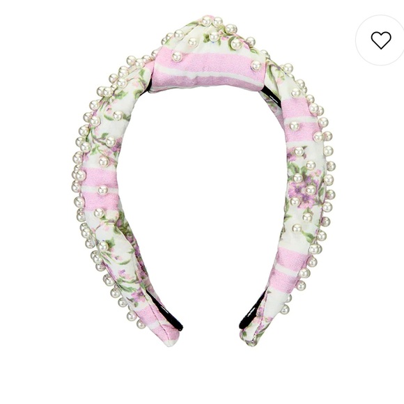 LoveShackFancy x Lele Sadoughi Pearl Knotted Floral Headband - Picture 6 of 8